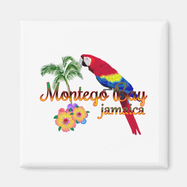 Imã Papagaio Tropical de Montego Bay Jamaica (Frente)