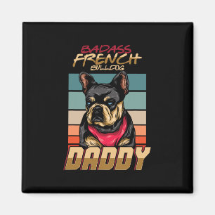 Imã Papai Bulldog Francês Retrô Dono de Cachorro Bulld