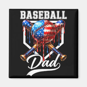 Imã Papai de Beisebol Drip Dia dos Pais Papai Bandeira