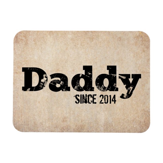 Ímã Papai Grunge Desde 2014 (Horizontal)