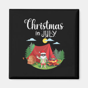 Imã Papai Noel Acampando Feliz Natal Em Dia De Julho P
