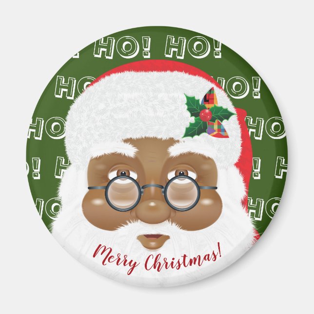 Imã Papai Noel Afro-Americano Feriado de Natal (Frente)