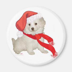 Imã Papai noel Auxiliar Puppy Poodle / Bichon Mix