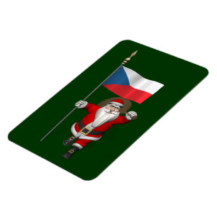 Ímã Papai Noel com a bandeira da República Tcheca