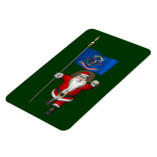 Ímã Papai Noel Com Alferes Da Dakota Do Norte