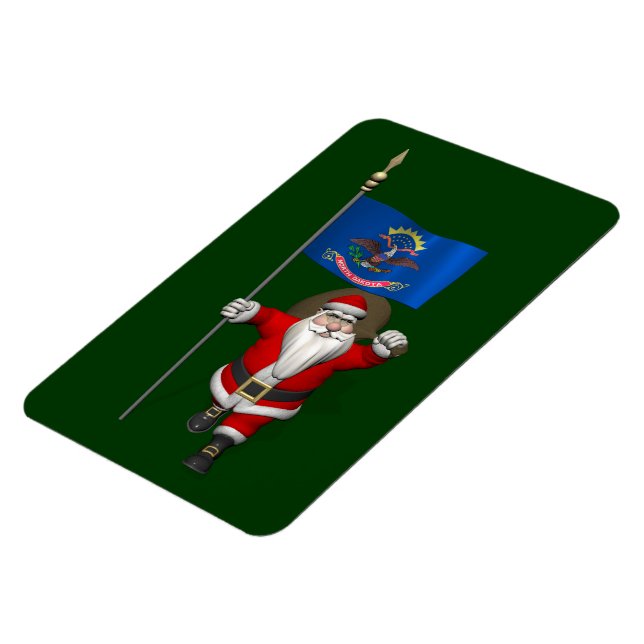 Ímã Papai Noel Com Alferes Da Dakota Do Norte (Left Side)