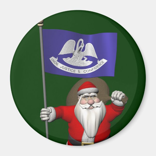 Imã Papai Noel Com Alferes Da Louisiana (Frente)