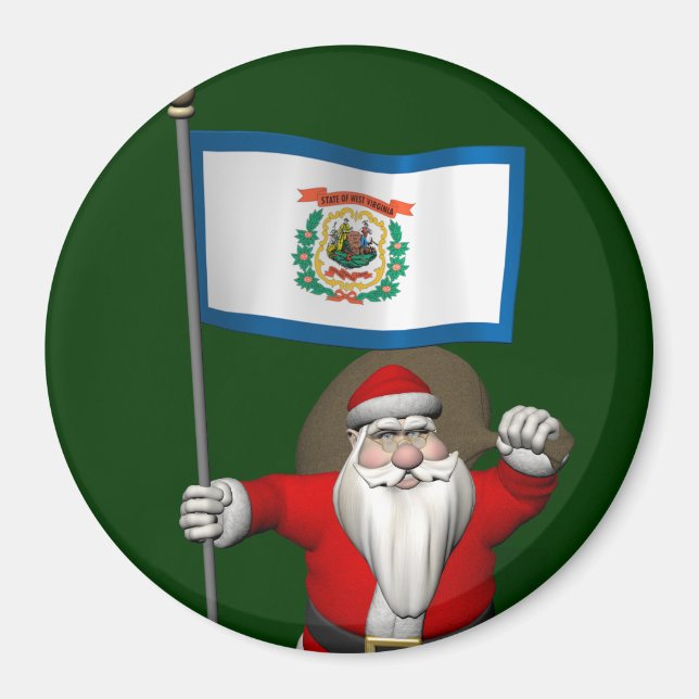Imã Papai Noel Com Alferes Da Virgínia Ocidental (Frente)