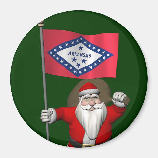 Imã Papai Noel Com Alferes De Arkansas (Frente)