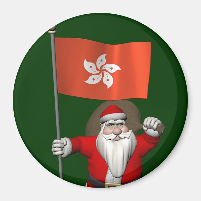 Imã Papai Noel Com Alferes De Hong Kong (Frente)
