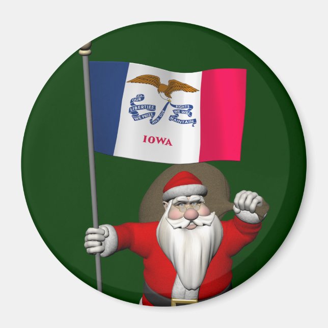 Imã Papai Noel Com Alferes De Iowa (Frente)