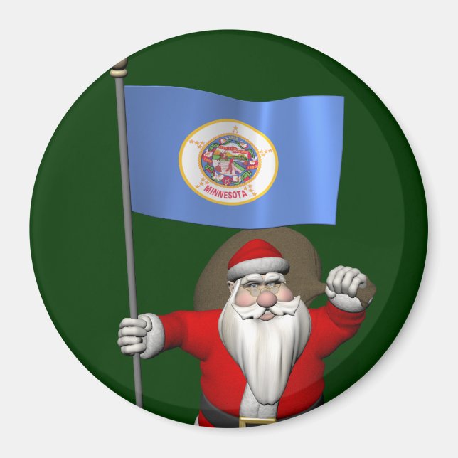Imã Papai Noel Com Alferes De Minnesota (Frente)