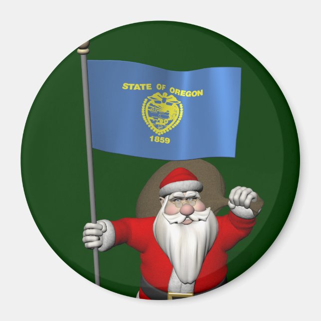 Imã Papai Noel Com Alferes De Oregon (Frente)