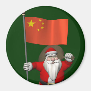 Imã Papai Noel Com Bandeira Da China