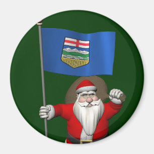 Imã Papai Noel Com Bandeira De Alberta CDN