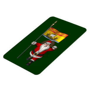Ímã Papai Noel Com Bandeira De New Brunswick CDN