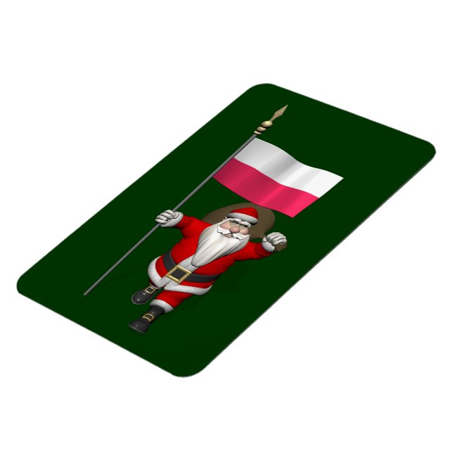Ímã Papai Noel Com Bandeira De Polônia (Left Side)