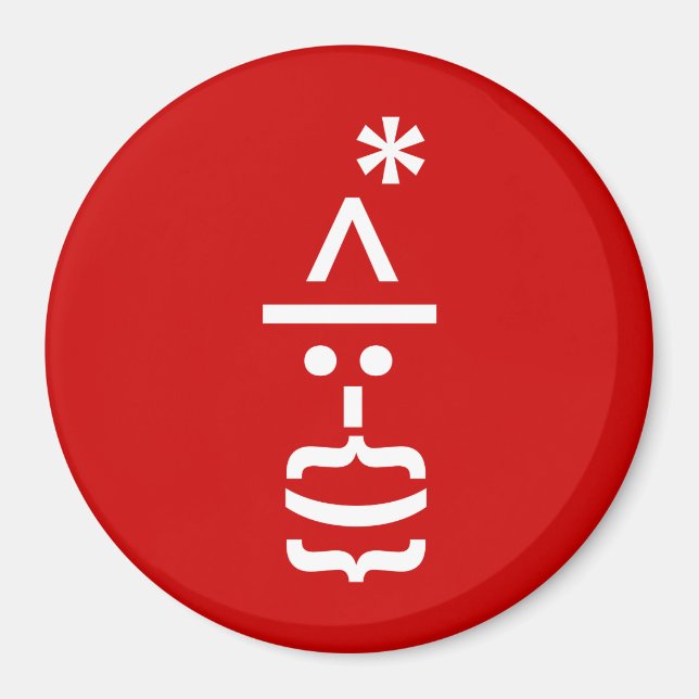 Imã Papai Noel com Beard Christmas Emoticon (Frente)