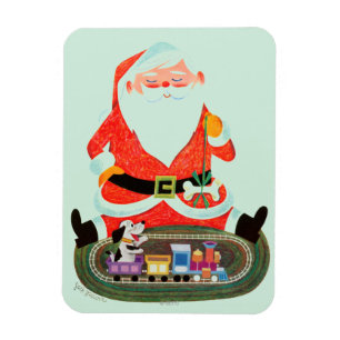 Ímã Papai noel com trem