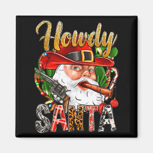 Imã Papai Noel Cowboy Boas Festas Natal Western Countr