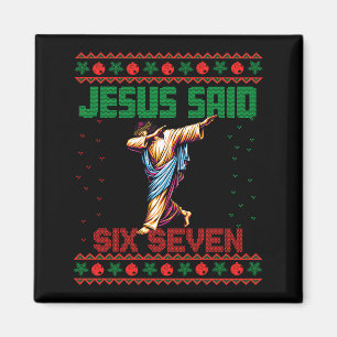 Imã Papai Noel Dabbing Diz Seis Sete 67 Meme Camisa Fe