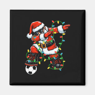 Imã Papai Noel Dabbing Futebol Luzes de Natal Futebol