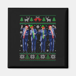 Imã Papai Noel dançando Trump Vance Kennedy Elon engra