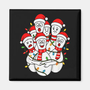Imã Papai Noel de boliche engraçado de Natal time de h