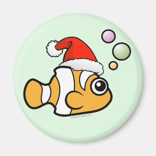 Imã Papai noel de Clownfish dos desenhos animados