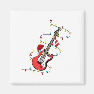 Imã Papai Noel de Guitarra Elétrica Música Natal Amant