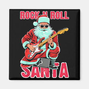 Imã Papai Noel de Rock N Roll Tocando Violão Natal