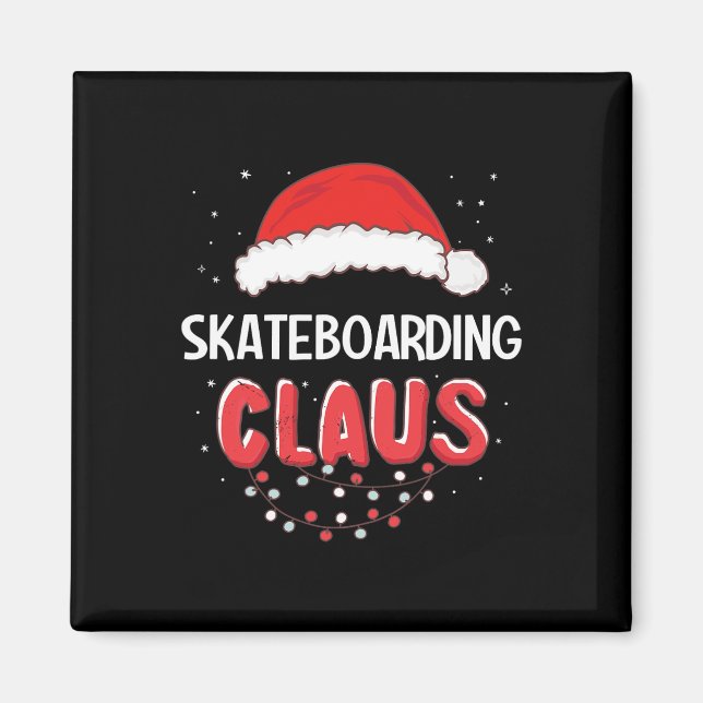 Imã Papai Noel de skate Natal Fantasia Combinante (Frente)