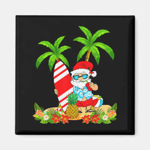 Imã Papai Noel de Verão Surfando Natal Em Julho Férias