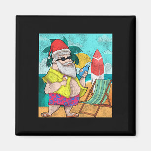 Imã Papai Noel de Verão Tropical Engraçado Natal Havai