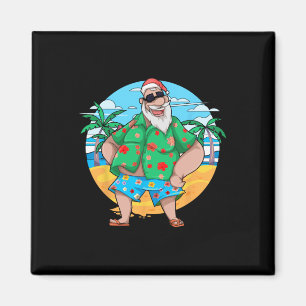 Imã Papai Noel de Verão Tropical Palmeiras Natal Eu
