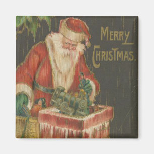 Imã Papai noel do vintage que vai abaixo da chaminé 2