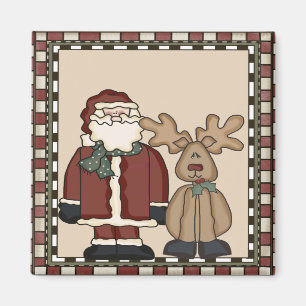 Imã Papai noel e ímã do Natal da rena