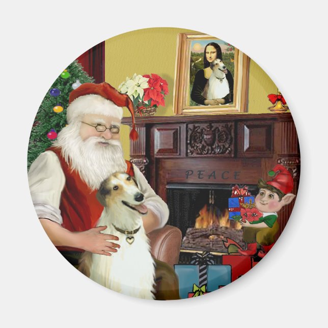 Imã Papai Noel e seu Borzoi (Frente)