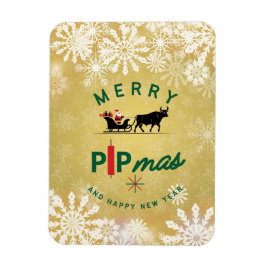 Ímã Papai Noel em um Trenó de Touro – Presente de Pipm