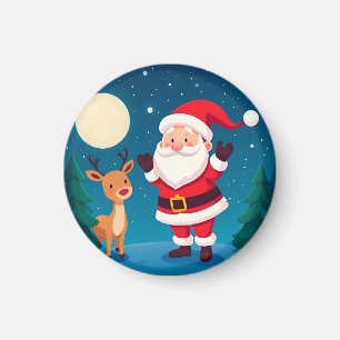 Imã Papai Noel em uma Cena Mágica de Inverno