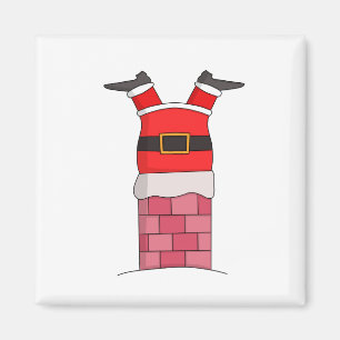 Imã Papai Noel empalhado na chaminé