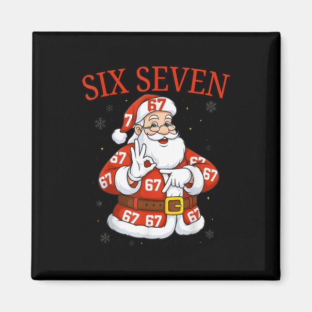Imã Papai Noel Engraçado 67 Seis Sete Meme Natal Féria (Frente)