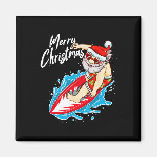 Imã Papai Noel Engraçado de Surf Papai Noel Havaiano N