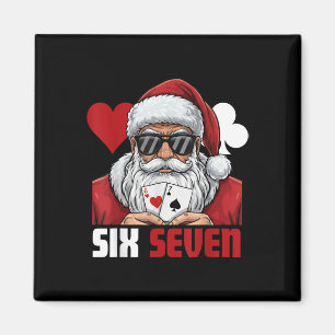 Imã Papai Noel Engraçado Diz Seis Sete Poker Natal 67 