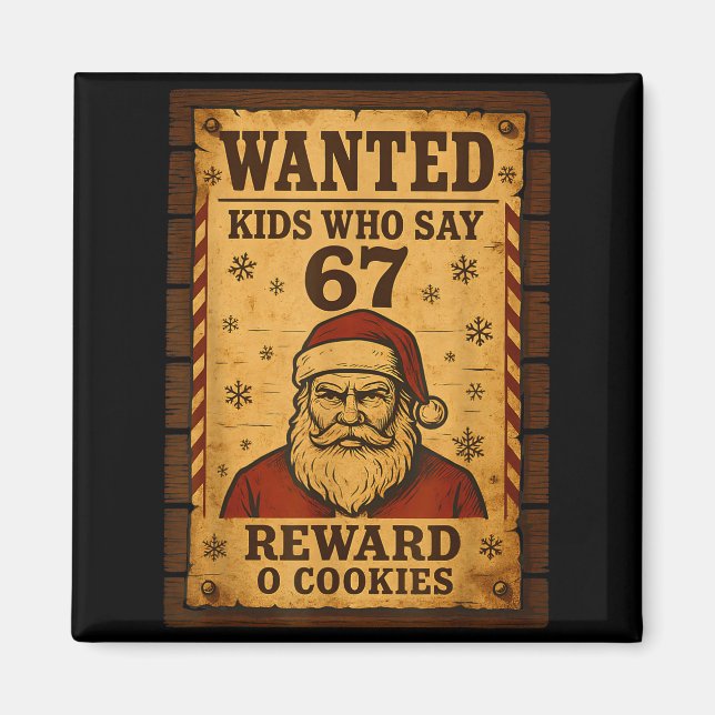 Imã Papai Noel Engraçado Procurado Lista de Travessos  (Frente)
