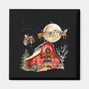 Imã Papai Noel engraçado Trator Vacas Fazenda Agricult