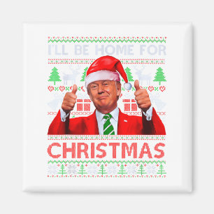Imã Papai Noel Engraçado Trump Estarei Em Casa No Nata