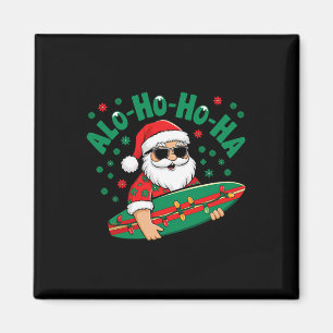 Imã Papai Noel havaiano engraçado Alo-ho-ho-ha surfand