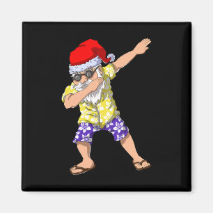 Imã Papai Noel havaiano fazendo Dabbing Natal em julho