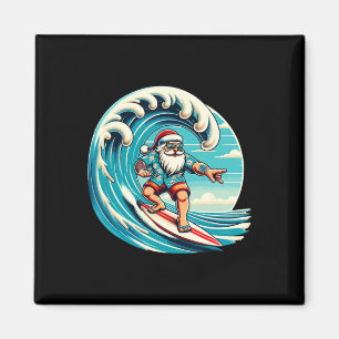 Imã Papai Noel Havaiano Surfando Natal Aloha Trópico